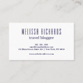 Buntes Weltkarte-Reise-Blog Visitenkarte (Rückseite)
