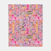 Buntes Weltmuster Fleecedecke (Vorderseite)