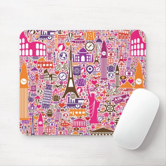 Buntes Weltmuster Mousepad (Mit Mouse)