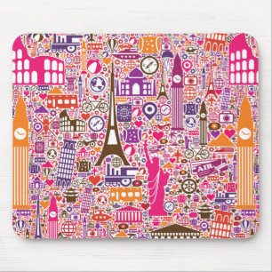 Buntes Weltmuster Mousepad
