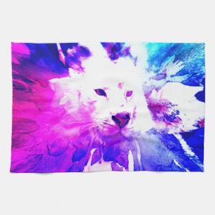 buntes White Tiger Grunge Handtuch