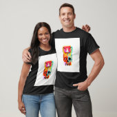 Buntes Wikinger-Schädel mit Loki-Runen T-Shirt (Unisex)