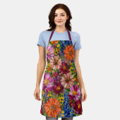 Buntes Wildblumen-All-Over-Print-Schürze Schürze (Getragen)