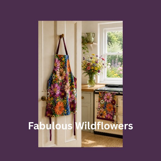 Buntes Wildblumen-All-Over-Print-Schürze Schürze