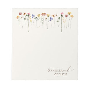 Buntes Wildblumen Notizblock mit individuellem Des