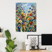 Buntes Wildblumenwiesen-Poster Poster (Heimbüro)