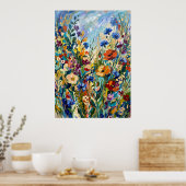 Buntes Wildblumenwiesen-Poster Poster (Küche)