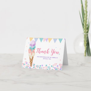 Buntes Wir Schreien Vier Eis Vierter Geburtstag Dankeskarte