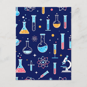 Buntes Wissenschaftslabor-Muster Moderne Chemie  Postkarte