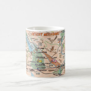 Buntes Wüsten-Tiere-Karten-Mug Kaffeetasse
