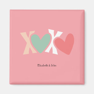 Buntes "XOXO" Valentinstag Magnet