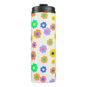 Buntes Y2K Small Flower Indie Muster Thermosbecher