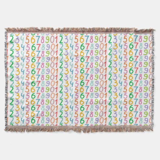Buntes Zahl-Muster Decke (Vorderseite)