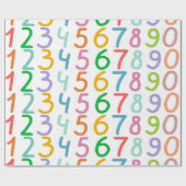 Buntes Zahl-Muster Geschenkpapier (Flach)