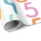 Buntes Zahl-Muster Geschenkpapier (Rolleneckpunkt)