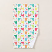 Buntes Zahn-Muster Badhandtuch Set (Handtuch)