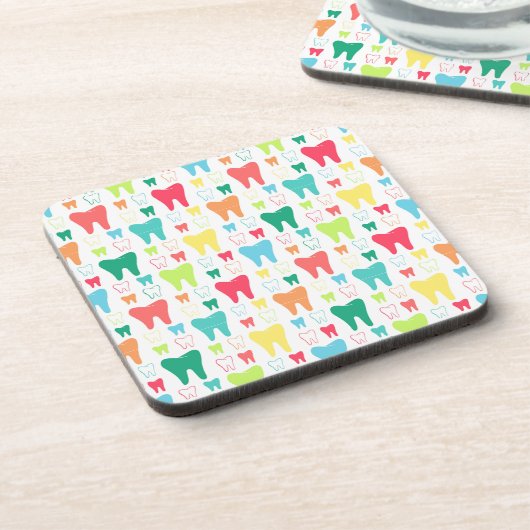 Buntes Zahn-Muster Getränkeuntersetzer (Linke Seite)