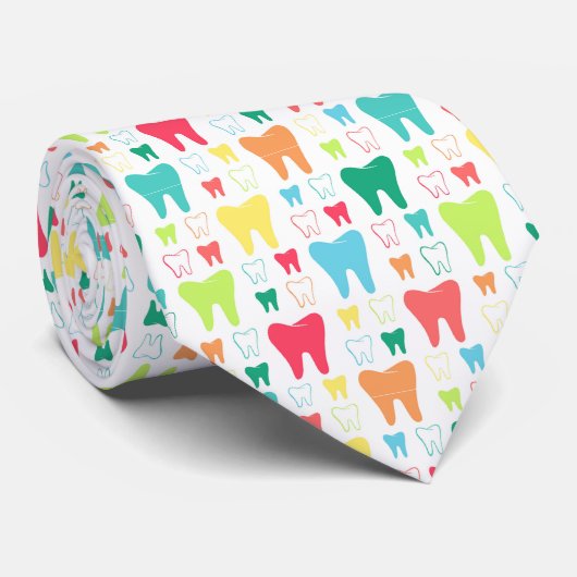 Buntes Zahn-Muster Krawatte (Gerollt)