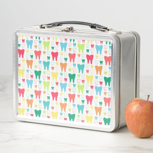 Buntes Zahn-Muster Metall Brotdose (Beispiel)