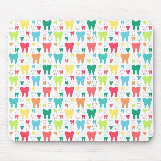 Buntes Zahn-Muster Mousepad (Vorne)