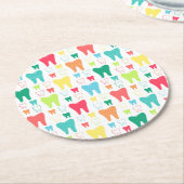 Buntes Zahn-Muster Runder Pappuntersetzer (Angewinkelt)