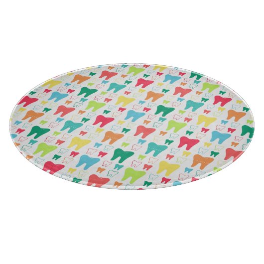 Buntes Zahn-Muster Schneidebrett (Ecke)