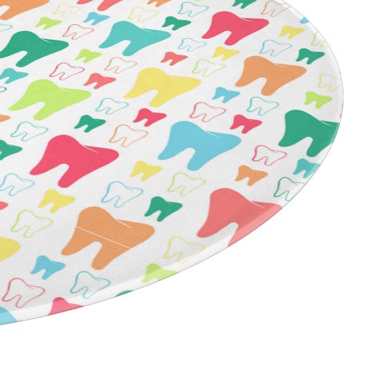 Buntes Zahn-Muster Schneidebrett (Ecke)