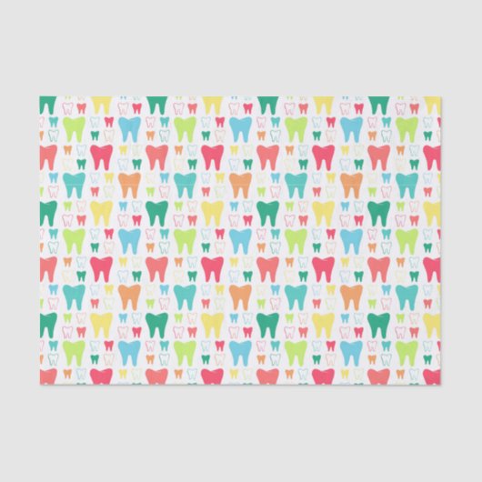 Buntes Zahn-Muster Seidenpapier (Vorderseite)