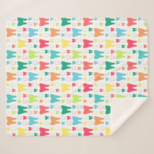 Buntes Zahn-Muster Sherpadecke (Vorderseite (Horizontal))