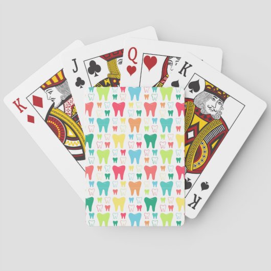 Buntes Zahn-Muster Spielkarten (Rückseite)