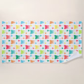 Buntes Zahn-Muster Strandtuch (Vorderseite)