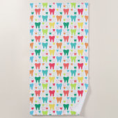 Buntes Zahn-Muster Strandtuch (Vorderseite)