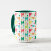 Buntes Zahn-Muster Tasse (Vorderseite Links)