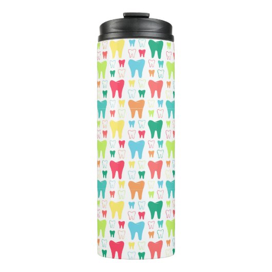 Buntes Zahn-Muster Thermosbecher (Vorderseite)