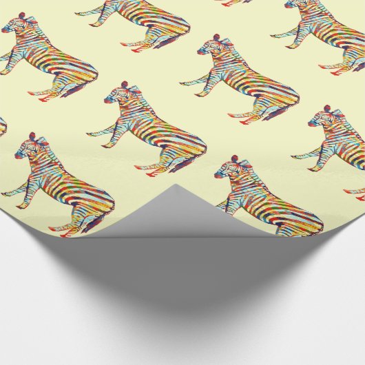 Buntes Zebra-Packpapier Geschenkpapier (Ecke)