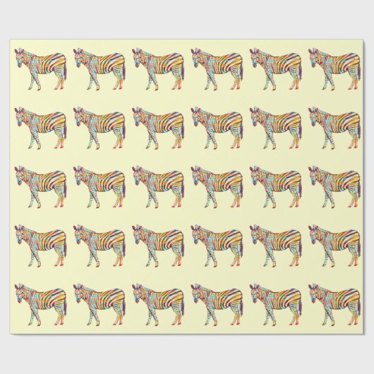 Buntes Zebra-Packpapier Geschenkpapier (Flach)
