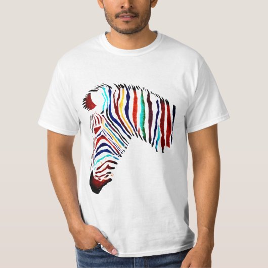 Buntes Zebra-Shirt T-Shirt (Vorderseite)