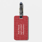 Buntes Zickzack Muster mit Ziegelstein-Rot-Blau Gepäckanhänger (Rückseite vertikal)