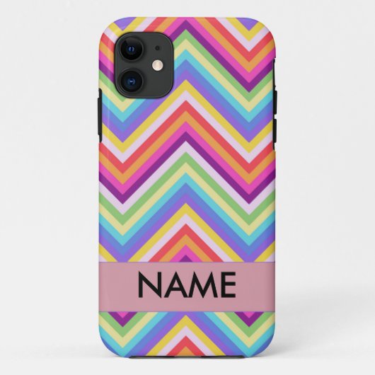 Buntes Zickzack Muster-personalisierter Fall Case-Mate iPhone Hülle (Rückseite)