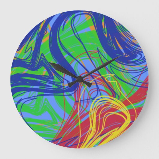 Buntes Zifferblatt Große Wanduhr (Vorderseite)