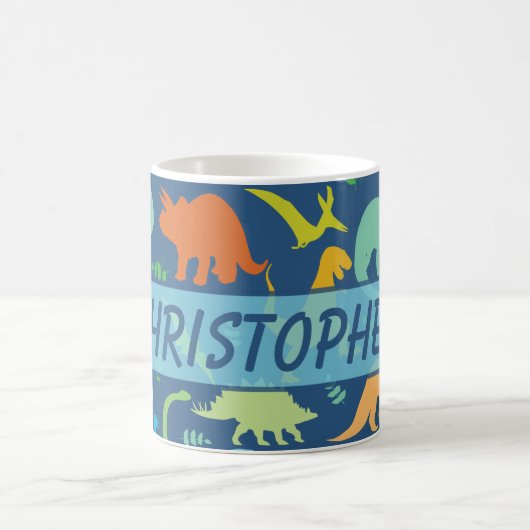 Buntes zu personifizieren Dinosaurier-Muster Kaffeetasse (Mittel)