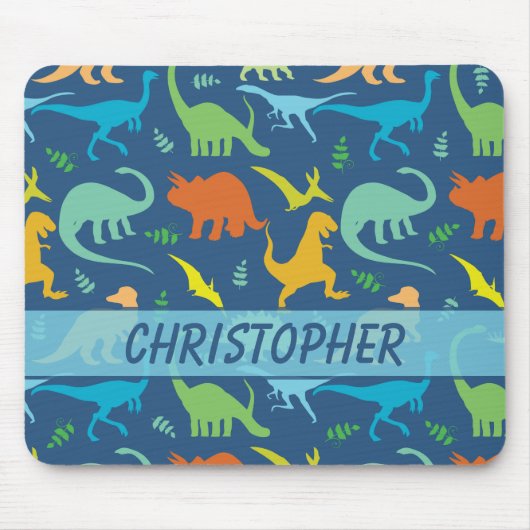 Buntes zu personifizieren Dinosaurier-Muster Mousepad (Vorne)