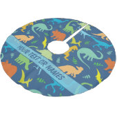 Buntes zu personifizieren Dinosaurier-Muster Polyester Weihnachtsbaumdecke (Schrägansicht)