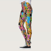 Buntes Zuckerschädel-Muster Leggings (Links)