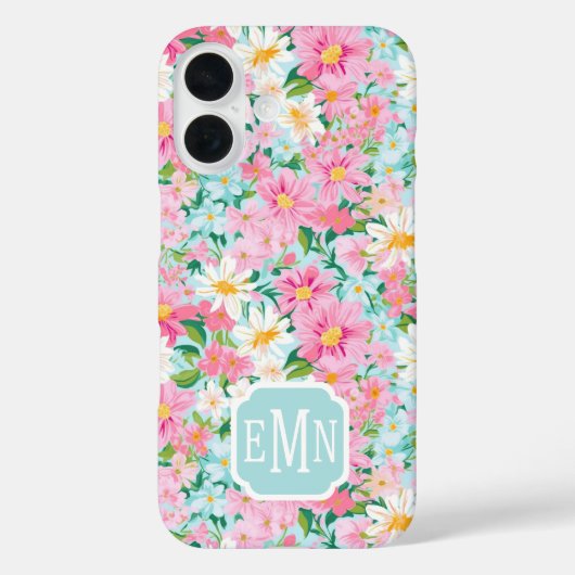 Buntgarten mit Monogramm Case-Mate iPhone Hülle (Rückseite)
