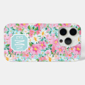 Buntgarten-Monogramm Case-Mate iPhone Hülle (Rückseite (Horizontal))