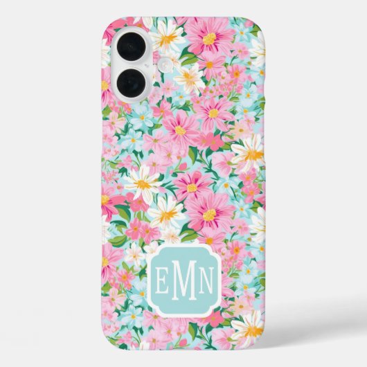 Buntgarten-Monogramm Case-Mate iPhone Hülle (Rückseite)