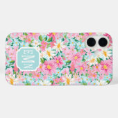 Buntgarten-Monogramm Case-Mate iPhone Hülle (Rückseite (Horizontal))