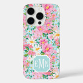 Buntgarten-Monogramm Case-Mate iPhone Hülle (Rückseite)
