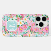 Buntgarten-Monogramm Case-Mate iPhone Hülle (Rückseite (Horizontal))
